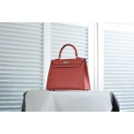 Kelly 25 heart red gold buckle epsom leather